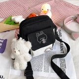 Canvas Shoulder Small Messenger Crossbody Bag for Girls Students