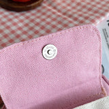 Canvas Shoulder Women's Phone Bag Cartoon Printed Messenger Crossbody Bag