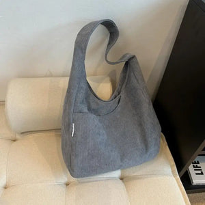 Corduroy Shoulder Tote Bag Large Capacity Handbag Women
