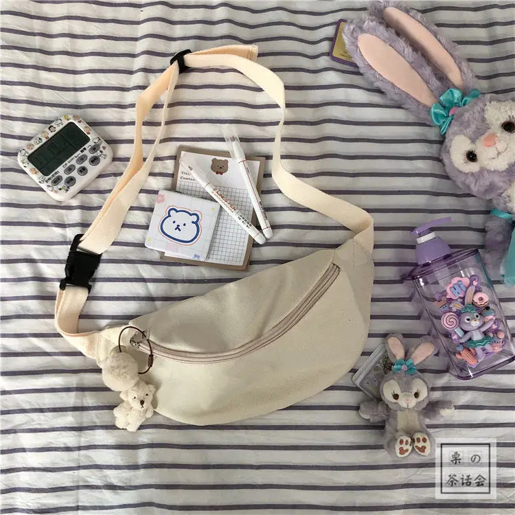 Canvas Solid Crossbody Bag for Women Handbags