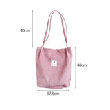 Corduroy Shoulder Bag Top-Handle Crossbody Tote Bag College Style