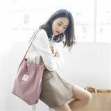 Corduroy Shoulder Bag Top-Handle Crossbody Tote Bag College Style