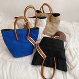 Canvas Splicing Big Shoulder Crossbody Bags for Women