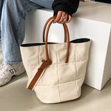 Canvas Splicing Big Shoulder Crossbody Bags for Women