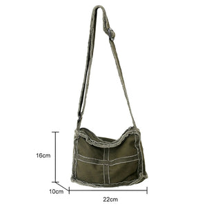 Canvas Book Bag Soft Literary Ladies Handbags Casual Adjustable Strap