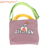 Canvas Top Handle Bag Cartoon Crossbody Hand Bag Animal Prints Zipper