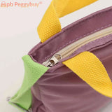 Canvas Top Handle Bag Cartoon Crossbody Hand Bag Animal Prints Zipper
