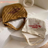 Canvas Top-handle Bag Large Capacity Women Messenger Letter Printed Casual