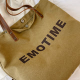 Vintage Canvas Top-handle Bag Large Capacity Women Reusable Shopping Pouch