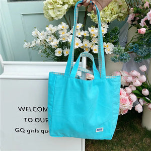 Plaid Tote Bag Women Shoulder Shopper Casual Handbags