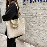 Plaid Tote Bag Women Shoulder Shopper Casual Handbags
