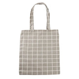 Plaid Canvas Tote Bag Eco Shopping Handbag Large Capacity