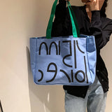 Large Canvas Tote Bag Shopper Handbag - Fold Casual Shopping Bag