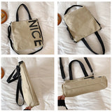 Canvas Tote Bag Letter Printing Shoulder Bags For Women