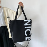 Canvas Tote Bag Letter Printing Shoulder Bags For Women