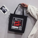 Canvas Tote Bag Shopper Bag Letters Print Crossbody Bags