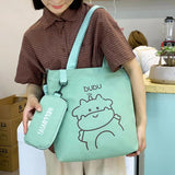 Bear Pattern Tote Bag with Pencil Case for Kids