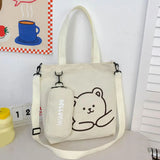 Bear Pattern Tote Bag with Pencil Case for Kids