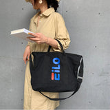 Canvas Tote Bag Large Capacity Letter Print Handbag