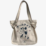 Japanese Style Retro Cartoon Anime Print Canvas Tote Bag Women Shopper Bag