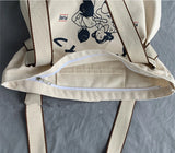 Japanese Style Retro Cartoon Anime Print Canvas Tote Bag Women Shopper Bag