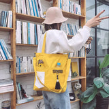 Canvas Tote Bag Women Shopper Bags Handbag Casual Large Capacity