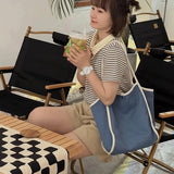 Canvas Tote Bag for Women Magnetic Buckle Commuter Shoulder Bag