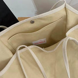 Canvas Tote Bag for Women Magnetic Buckle Commuter Shoulder Bag