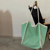 Canvas Tote Bag for Women Magnetic Buckle Commuter Shoulder Bag
