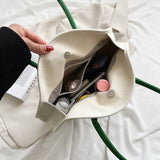 Canvas Tote Bag Women Summer Shoulder Bags Round Handbags Big Shopper Totes