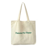 Women's Canvas Tote Bag Solid Shoulder Zipper Reusable Shopping
