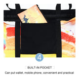 Cat Printed Canvas Tote Bag Lightweight Handbag Women Shoulder Bag