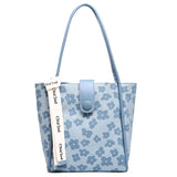 Flower Print Canvas Tote Bag for Women