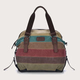 Striped Womens Handbags Rainbow Shoulder Bag Casual Crossbody Bag