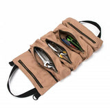 Canvas Travel Bag Tool Roll-Up Wrench Storage Pouch Organizer
