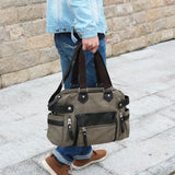 Canvas Travel Bags Hand Luggage Tote Bag With Side Pockets