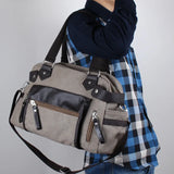 Canvas Travel Bags Hand Luggage Tote Bag With Side Pockets