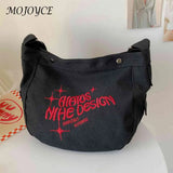 Canvas Underarm Bag Large Capacity Embroidered Letters Travel Handbags