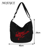 Canvas Underarm Bag Large Capacity Embroidered Letters Travel Handbags