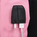 Canvas USB Chargeable School Bags For Girls Teenagers Backpack Bookbags