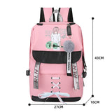 Canvas USB School Bags Girls Teenagers Women Bookbags Large Capacity