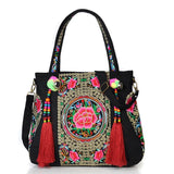 Vintage Embroidery Handbag Women Ethnic Embroidered Shoulder Tote Messenger Bag