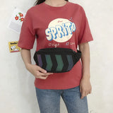 Reflective Waist Bag Fanny Pack with Earphone Hole for Travel