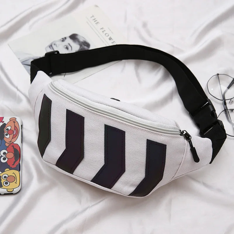 Reflective Waist Bag Fanny Pack with Earphone Hole for Travel