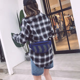 Reflective Canvas Waist Bag for Couple Outdoor Sports