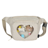 Japanese Harajuku Transparent Leopard Waist Bag