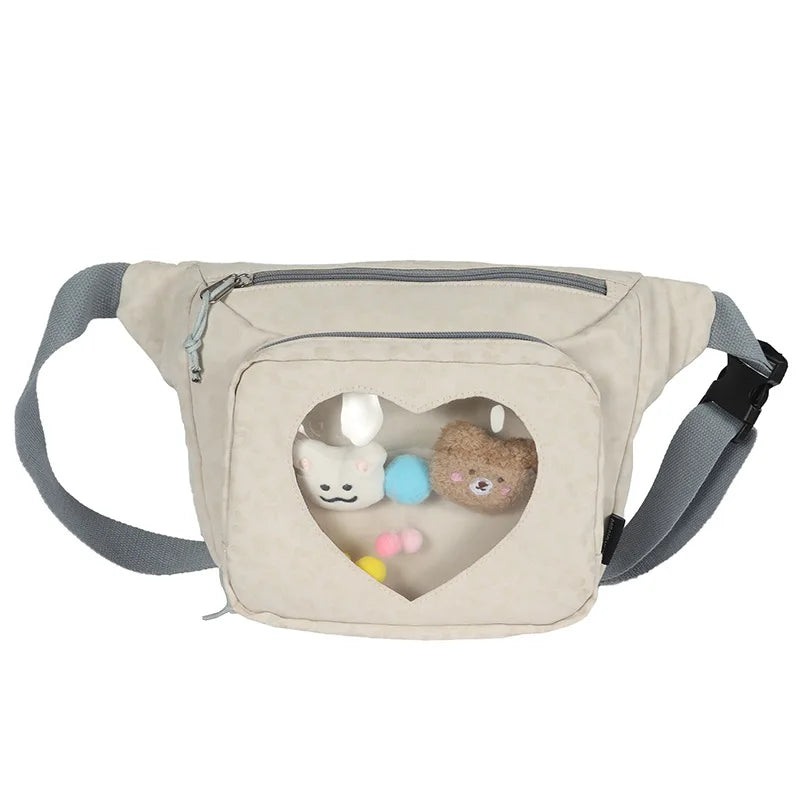 Japanese Harajuku Transparent Leopard Waist Bag