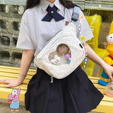 Japanese Harajuku Transparent Leopard Waist Bag