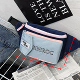 Unisex Canvas Waist Bag Panelled Fanny Pack Tactical Chest Bag