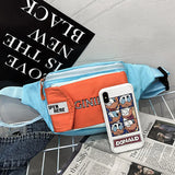Unisex Canvas Waist Bag Panelled Fanny Pack Tactical Chest Bag